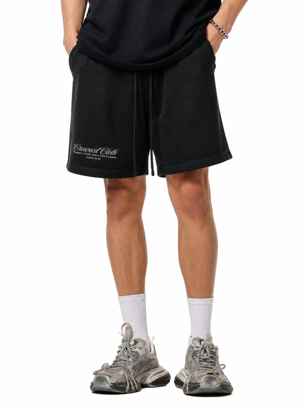Mineral Wash Waffle Knit Shorts