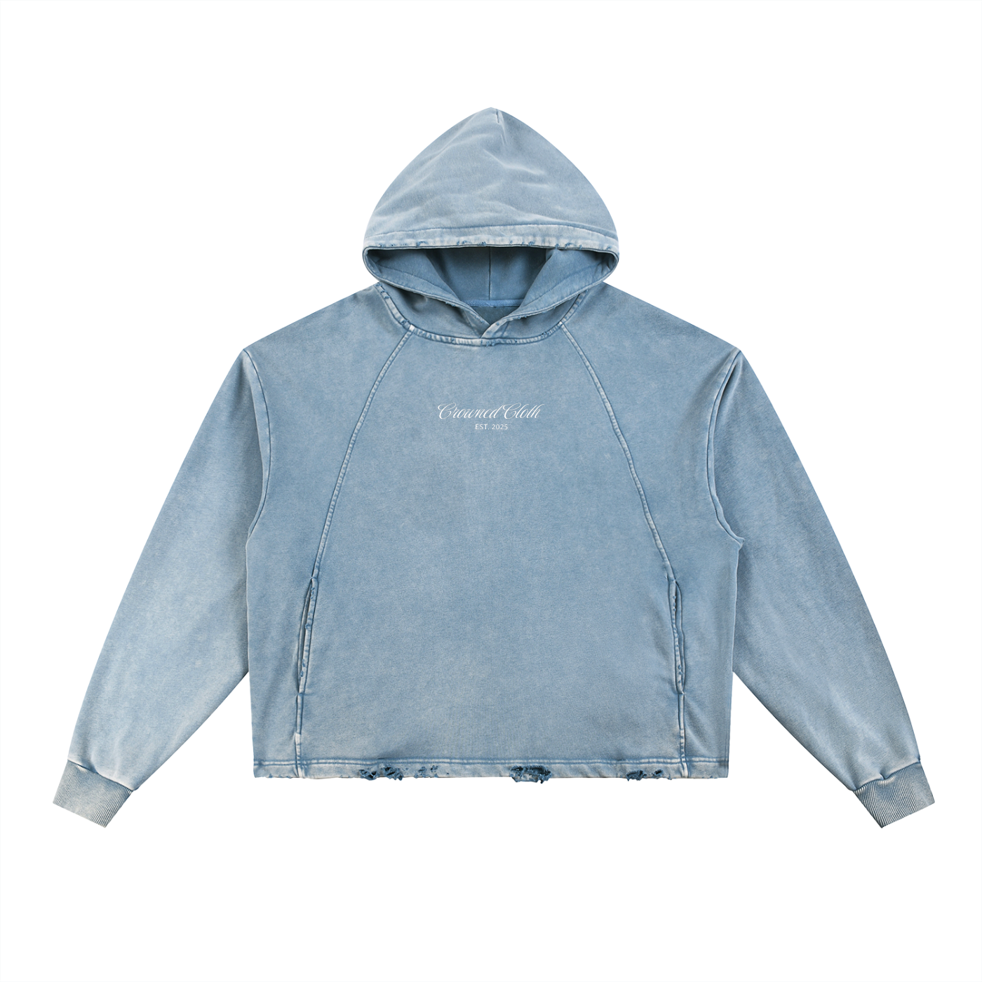 I AM WITH YOU ALWAYS - Vintage Washed Frayed-Hem Hoodie