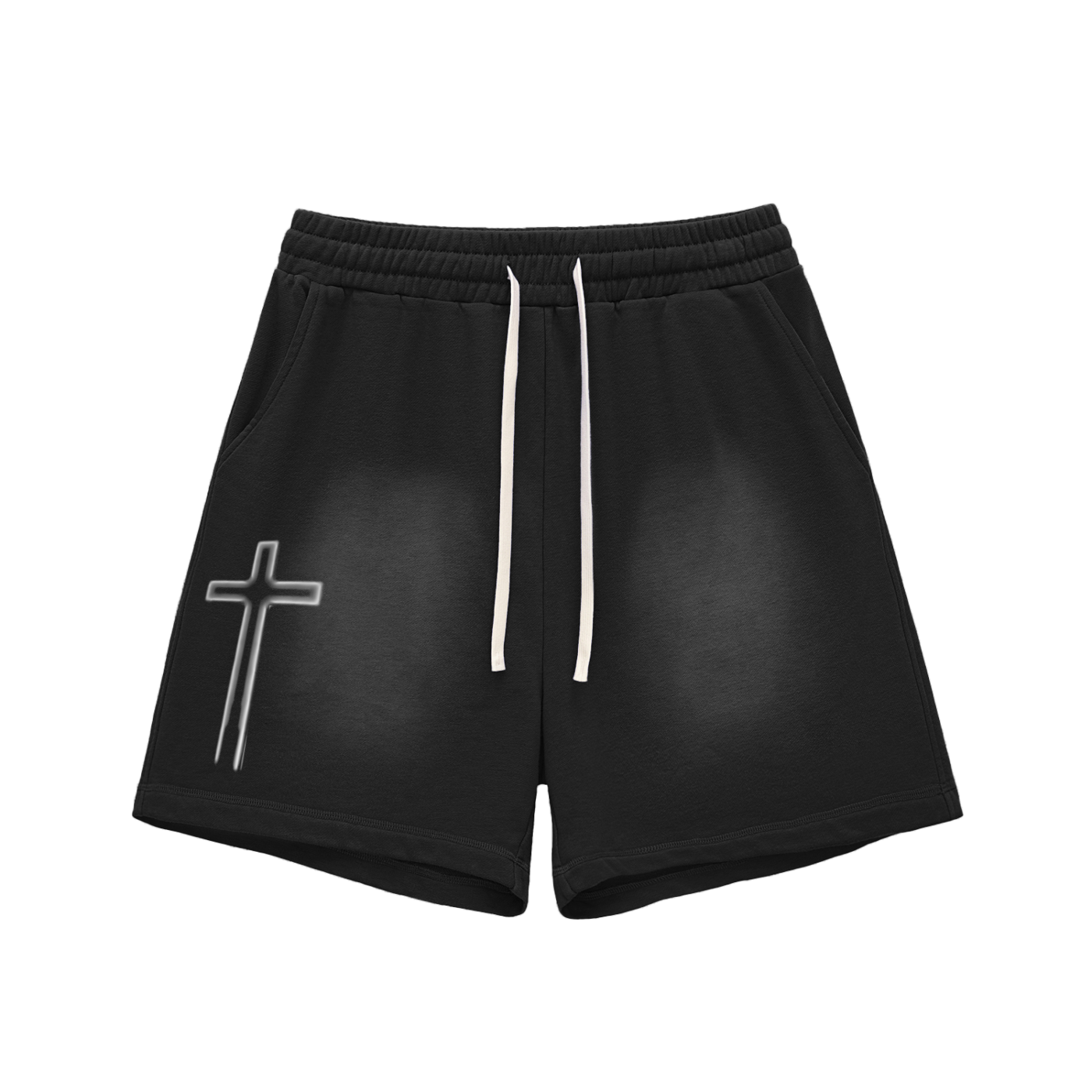 Sun Fade Raw Edge Cotton Shorts