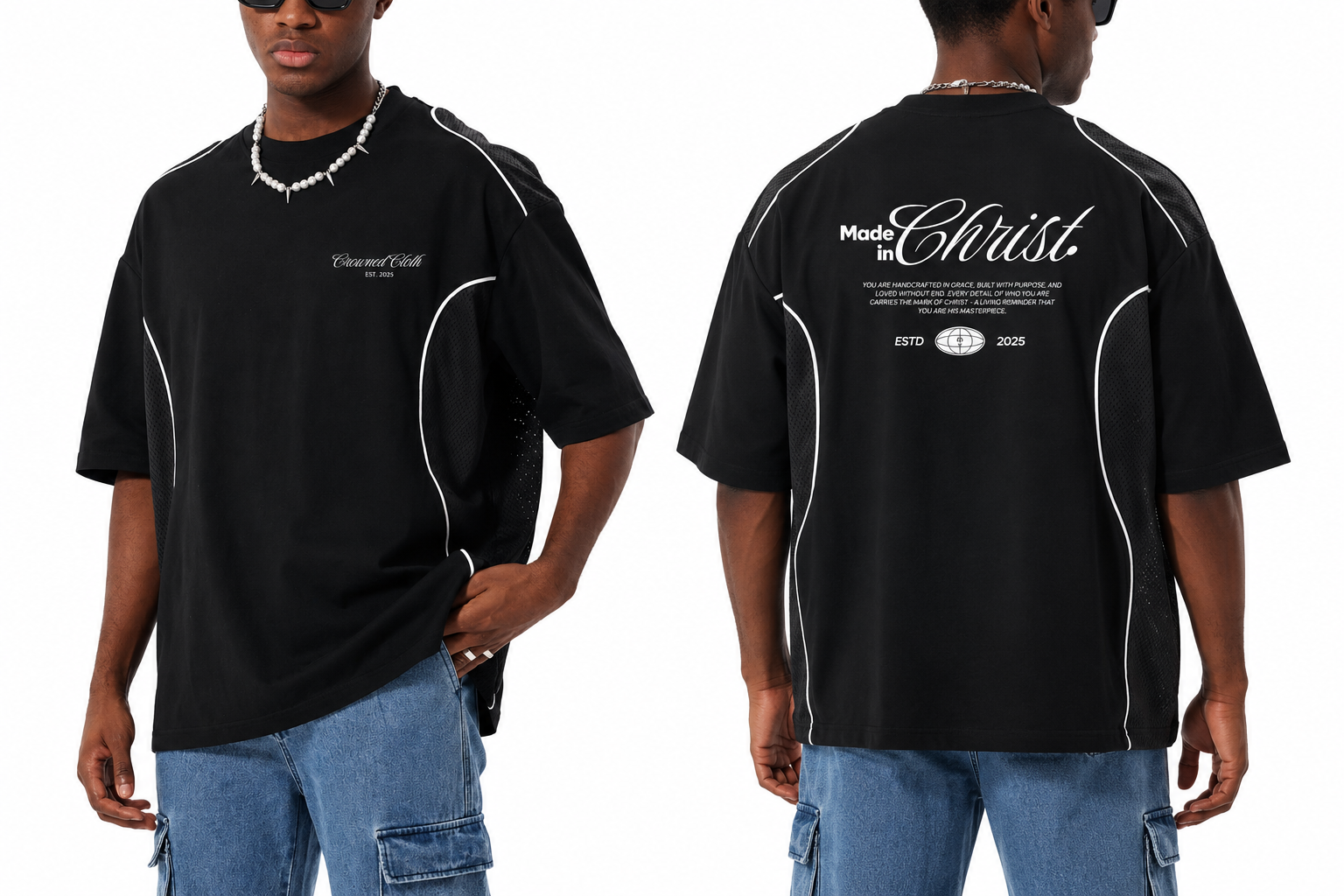 Contrast Piped Panel T-Shirt
