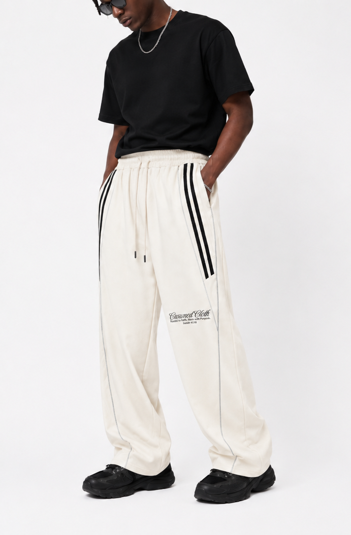 Reflection Striped Straight-Leg Sweatpants