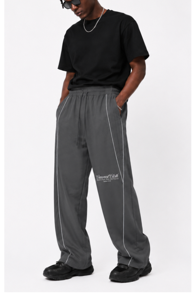 Reflection Striped Straight-Leg Sweatpants